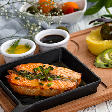 MMuzo’s Turkish Kitchen Grilled Salmon in Abrdeen. 